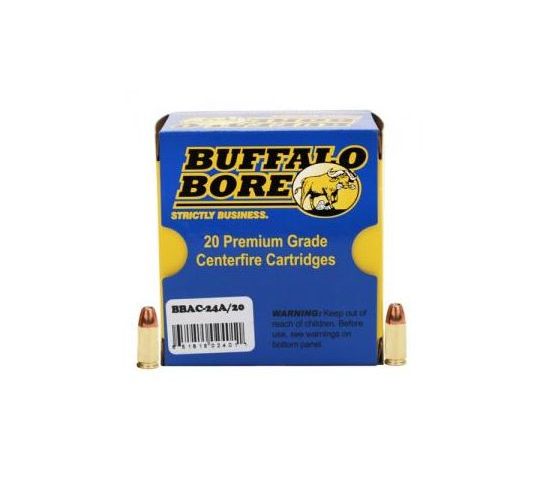 Buffalo Bore 9mm Luger +P+ 115 grain Jacketed Hollow Point Pistol and Handgun Ammo, 20/Box – 24A/20