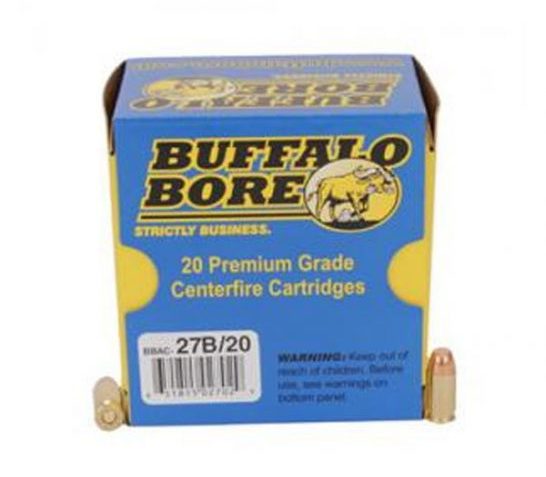 Buffalo Bore 380 ACP +P 95 grain Full Metal Jacket Flat Nose Pistol and Handgun Ammo, 20/Box – 27B/20