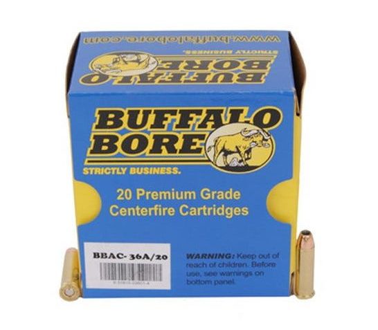 Buffalo Bore Heavy 32 H&R Mag +P 100 grain Jacketed Hollow Point Handgun Ammo, 20/Box – 36A/20