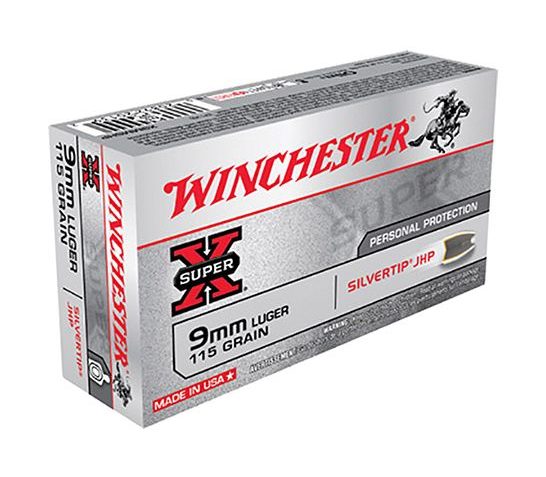 Winchester 9mm 115gr SilverTip Hollowp Point Super-X Ammunition 50rds – X9MMSHP