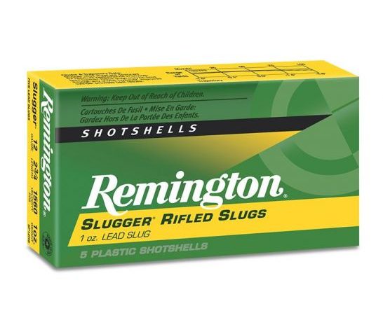 Remington Slugger 12ga 2 3/4" 1 oz. Rifled Slug, 5 Shells – SP12RS