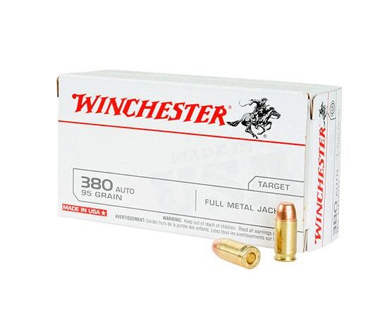 Winchester USA 380 Auto/ACP 95gr FMJ Ammunition 100rds Value Pack – USA380VP