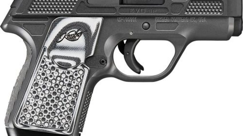 Kimber EVO SP CS Custom Shop 9mm, 3" Barrel, Tritium Night Sights, Striker Fired, Gray-Black G10 Grips, Stiplex, 7rd Mag