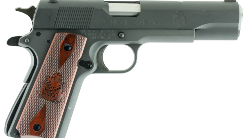 Springfield 1911 45 ACP, 5", Cocobolo Grip, Black Parkerized, 7rd