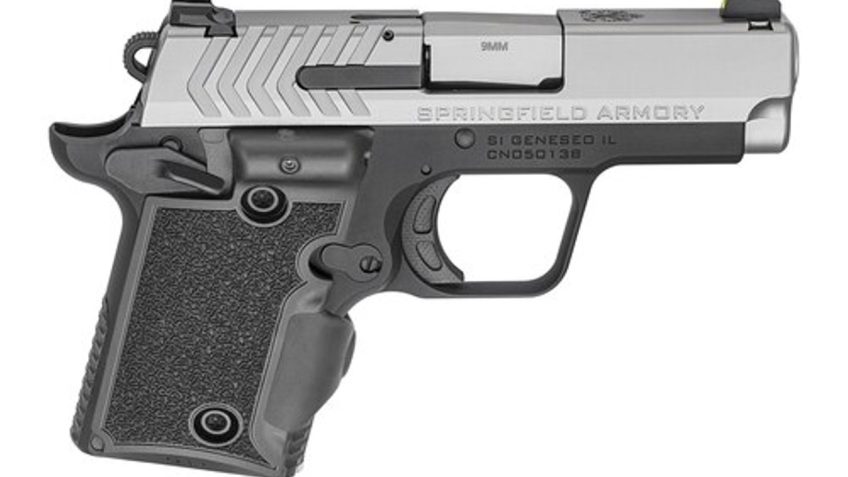 Springfield 911 Micro Compact 9MM 3" Barrel, SS Slide, Viridian Green Laser, Tritium Night Sights 1-6Rd & 1-7Rd Mag