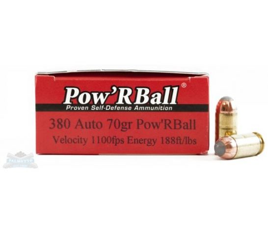 Glaser Pow’rBall 380 Auto/ACP 70gr Ammunition 20rds – pb38070/20