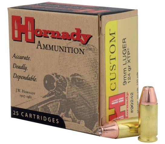 Hornady 9mm Luger 124gr XTP Custom Pistol Ammunition 25rds – 90242