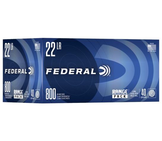 Federal Range Pack 40gr HV LRN .22 Long Rifle Ammunition 800 Rounds – 729B800