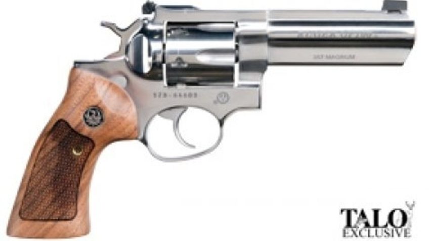 Ruger GP100 Limited Edition 357 Mag/38 Spl 4" Full Lug Barrel, High Polish SS, Adjustable Sights Wood Grips 6rd