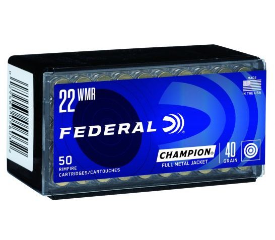 Federal Champion 40 Grain FMJ .22 WMR Ammunition, 50 Rounds – 737