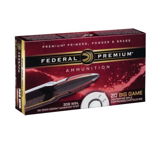 Federal Premium .308 Win 165 gr GameKing BTSP 20 Rounds Ammunition – P308C