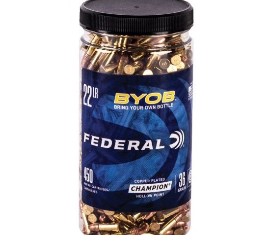 Federal BYOB 36 gr Copper-Plated Hollow Point .22lr Ammo, 450/box – 750BTL450