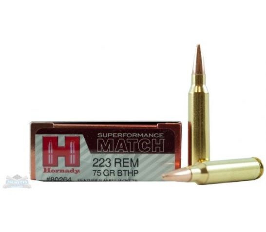 Hornady 223 Rem 75gr BTHP Superformance Match Ammunition 20rds- – -80264