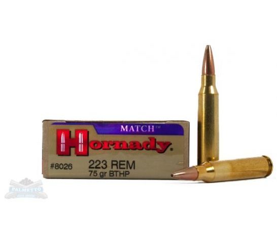 Hornady 223 75gr BTHP Match Ammunition 20rds – 8026