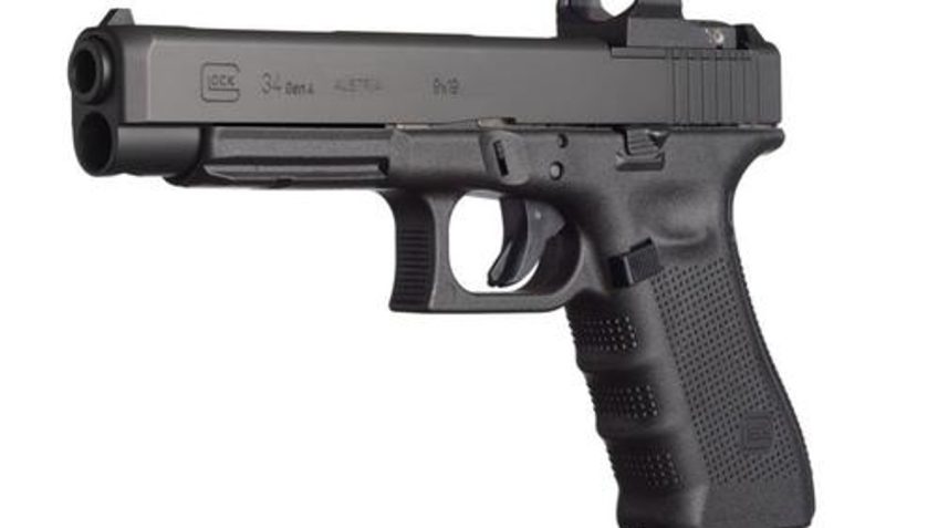 Glock, 34 Gen4, Competition, Modular Optic System, Striker Fired, Full Size, 9mm, 5.31" Barrel, Polymer Frame, Matte Finish, Adjustable Sights, 17Rd, 3 Magazines