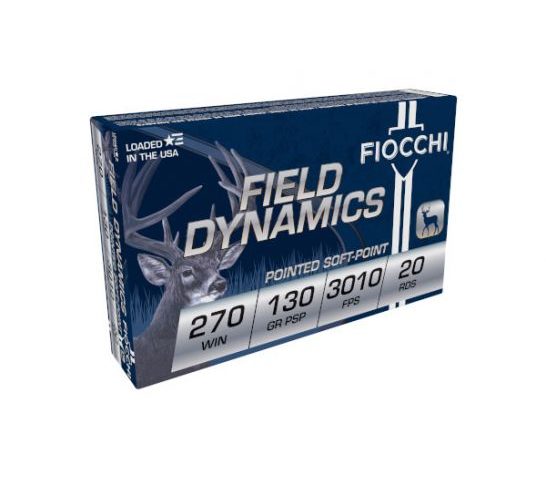 Fiocchi Rifle Shooting Dynamics 130 gr Pointed Soft Point Interlock BT .270 Win Ammo, 20/box – 270SPB