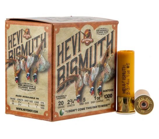 Hevi-Shot Hevi-Bismuth Upland 2.75" 20 Gauge Ammo 5, 25/box – 17715