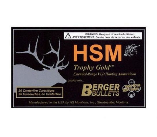 HSM Ammunition Trophy Gold 95 gr Match Hunting Very Low Drag 6mm BR Ammo, 20/box – BER-6BR95TVLD