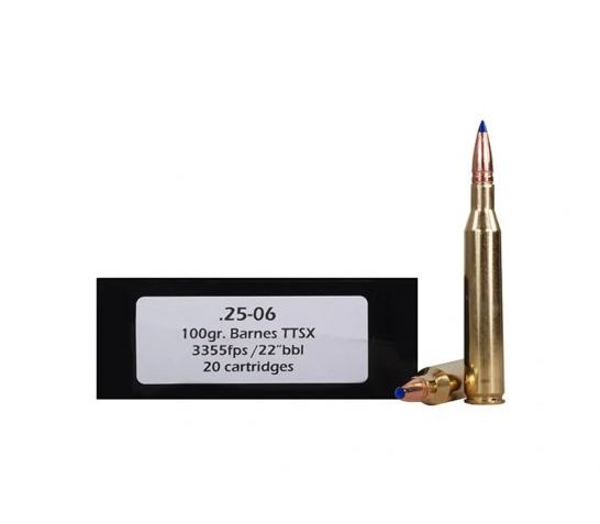 DoubleTap Ammunition DT Longrange 100 gr Barnes TSX .25-06 Rem Ammo, 20/box – 2506100X