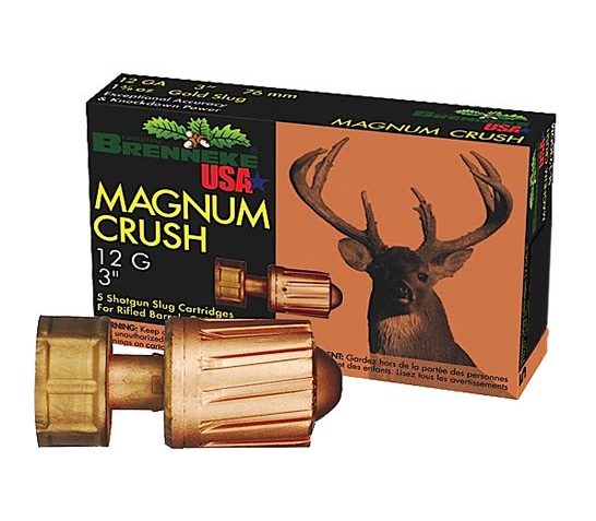 Brenneke USA Magnum Crush 12 Gauge 3" Shotgun Slug, 5/box – SL-123CMR