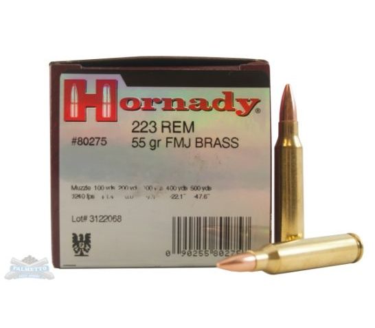 Hornady .223 Rem 55gr FMJ 50 Rounds Ammunition – 80275