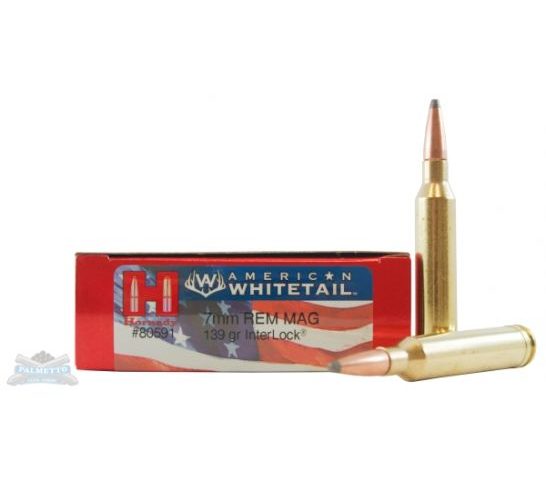 Hornady 7mm Rem Magnum 139gr Interlock American Whitetail Ammunition 20rds – 80591