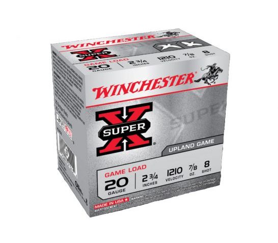 Winchester 20ga 2.75" 7/8oz #7.5 Super-X Shotshell Ammunition, 25 Rounds – XU207