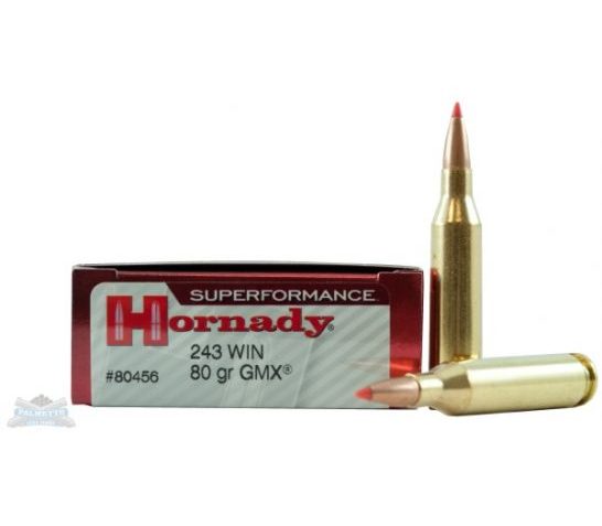 Hornady 243 Winchester 80gr GMX Superformance Ammunition – 80456