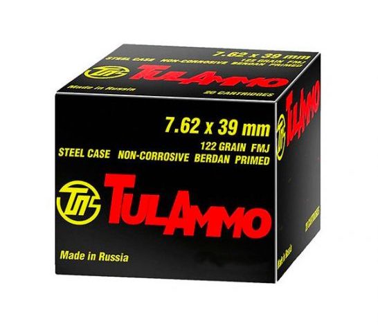 Tula 7.62x39mm 122gr FMJ Steel Case Ammunition 100rds – UL076210