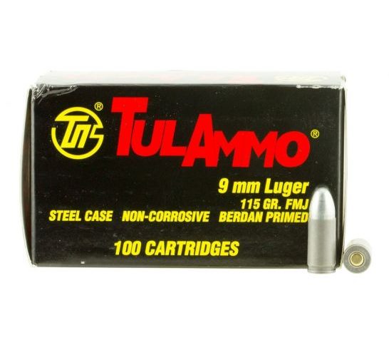 Tula 9x19mm 115gr FMJ Steel Cased Ammunition 100rds – TA919100