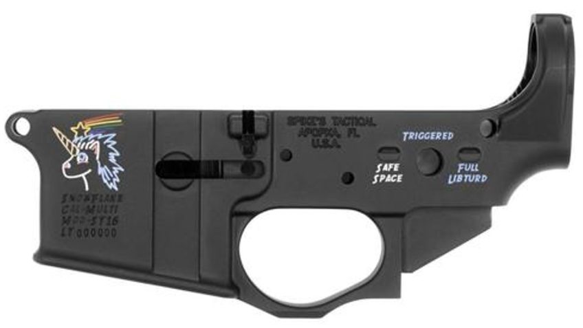 Spikes STLS030CFA Lower Snowflake with Color Fill AR Platform Multi-Caliber Black Hardcoat Anodized