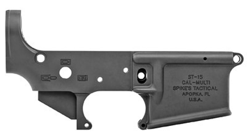 Spikes No Logo II Stripped Lower Receiver, Black