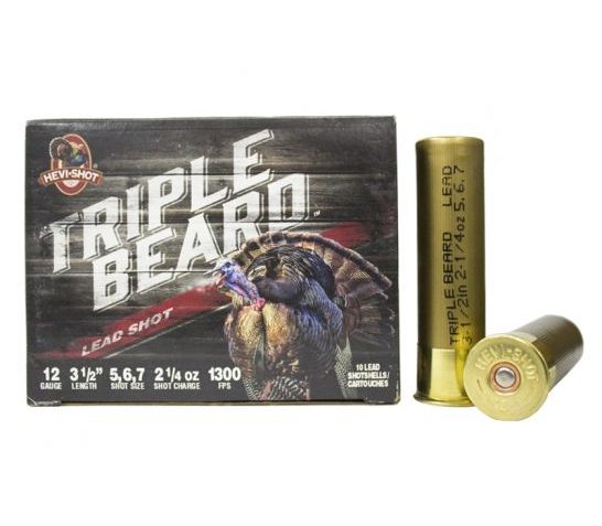 Hevi-Shot 12ga 3.5" 2-1/4 oz. #5, 6, & 7 Triple Beard Shotshell Ammunition, 10 Round Box – 95567