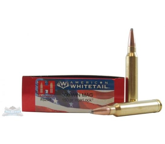 Hornady 300 Win Mag 150gr Interlock American Whitetail Ammunition 20rds – 8204