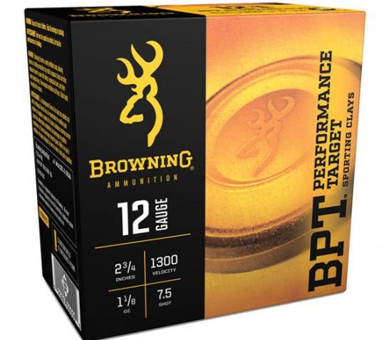 Browning 12GA 2.75" 1-1/8 oz. 1300 FPS #7.5 BPT Target Shotshell Ammunition, 25 Round Box – B193631227