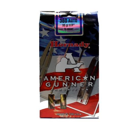 Hornady 380 Auto/ACP 90gr XTP American Gunner Bulk Ammunition, 75 Round Box – 90107