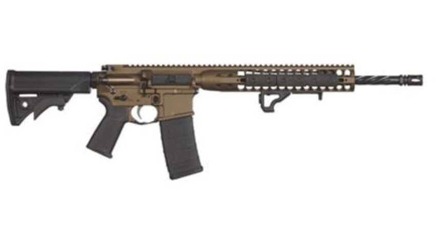 LWRC DI AR-15 5.56/223, 16" Hammer Forged Spiral Fluted Barrel, Burnt Bronze Finish 30 Rd Mag