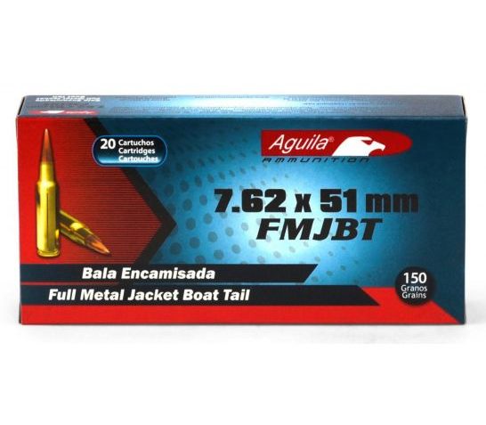 Aguila 7.62x51mm 150gr FMJ Ammunition 20rds – 1E762110