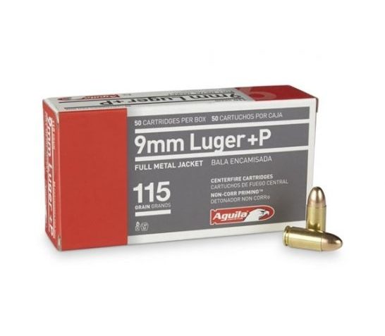 Aguila 9mm Luger +P 115 gr FMJ Centerfire 50 Rounds Ammunition