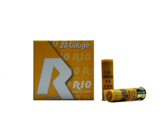 RIO 20ga 2.75" 1oz #7.5 1250 FPS Field Ammunition, 25 Round Box – RC2075