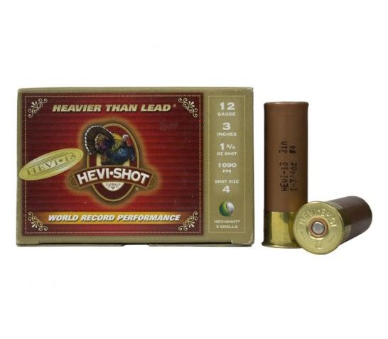 Hevi-Shot 12ga 3" 1-3/4 oz. #4 Hevi-13 Shotshell Ammunition, 5 Round Box – 43234