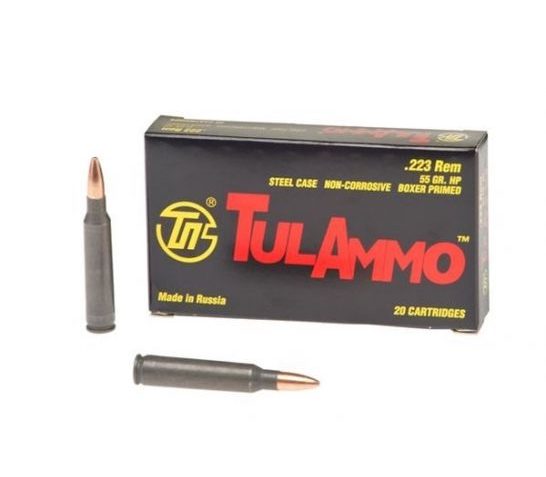 Tula 223 55gr HP Steel Cased Ammunition 20rd – TA223552