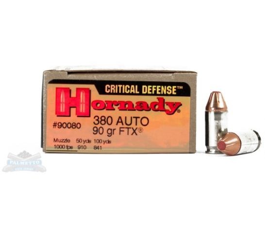 Hornady 380 90gr FTX Critical Defense Ammunition 25rds – 90080