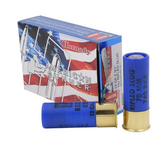 Hornady 12ga Reduced Recoil 1oz Slug American Gunner Ammunition , 5rds – 86231