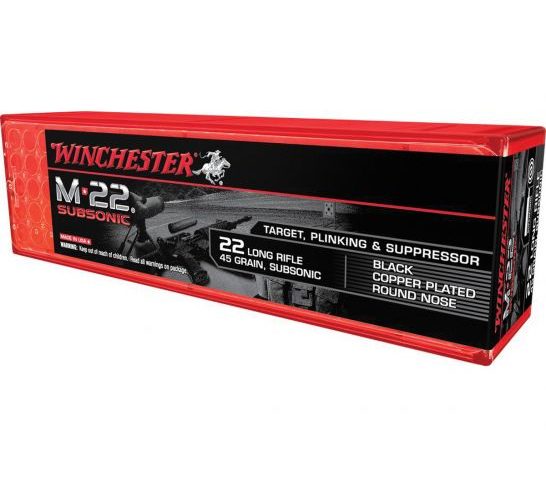 Winchester 22 Long Rifle 40gr Subsonic Ammunition 100rds -S22LRTSUP