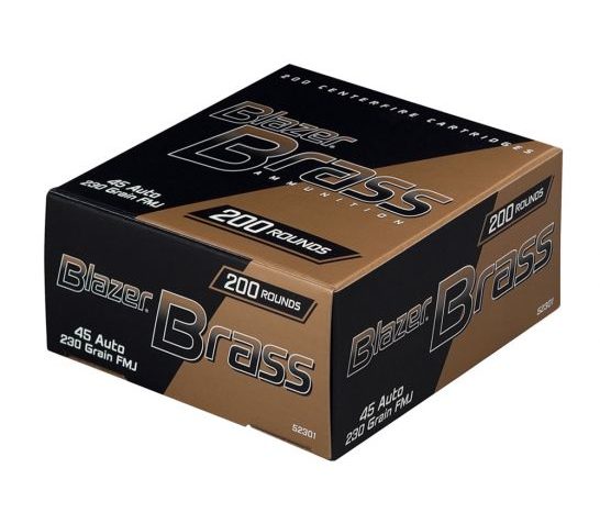 CCI Blazer Brass .45 ACP 230 gr FMJ 200 Rounds Ammunition – 52301