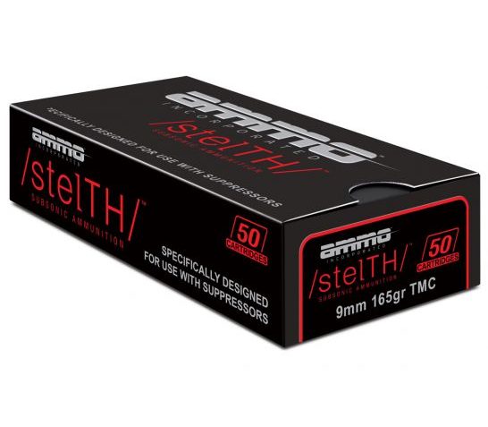 Ammo Inc stelTH 9mm Ammo 165gr TMJ Subsonic 50 rds/box – 9165TMC-STL