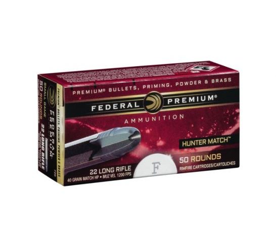 Federal Hunter Match .22 LR 40gr HP High Velocity Ammunition, 50 Rounds – 720