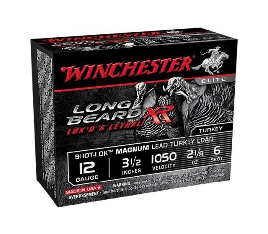 Winchester 12ga 3.5u201d #6 Long Beard XR Turkey Shotgun Ammunition, 10 Rounds u2013 STLB12LM6