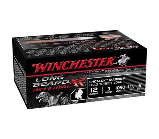 Winchester 12ga 3u201d #6 Long Beard XR Turkey Shotgun Ammunition, 10 Rounds – STLB123M6